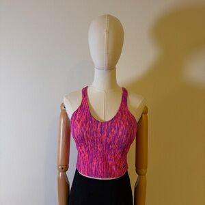 Nike Victory Compression Crop Top Pink/Orange Space Dye Size M